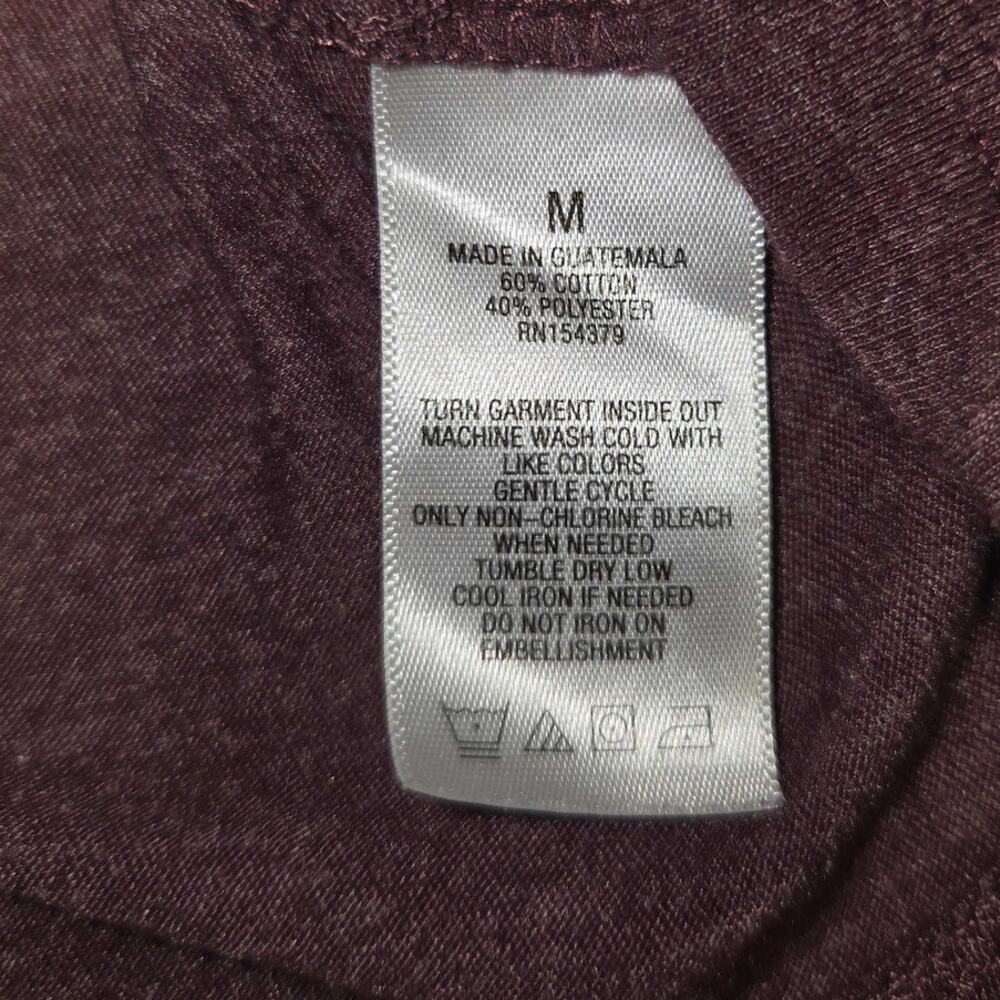 Aeropostale Women Classic Crew Short Sleeve T-Shirt Burgundy Heather Size M - Picture 3 of 4